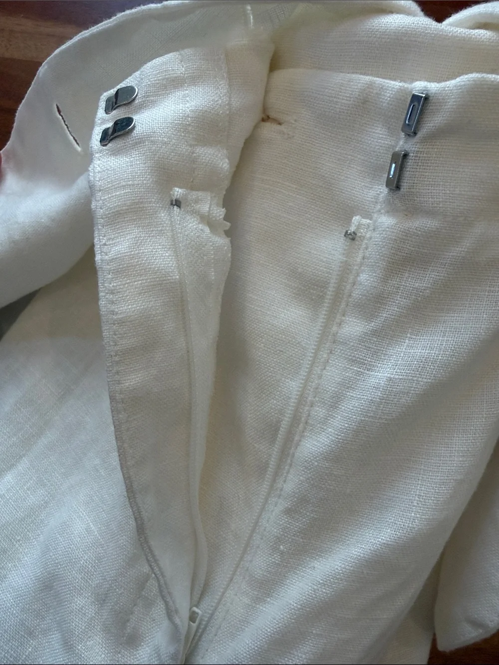 Mango Cream 100% Linen Sleeveless Button Jumpsuit